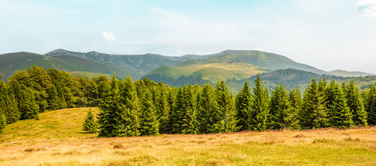 Mountain landscape in National Park Retezat, Romania. Hiking to Vârful Sadovanu peak