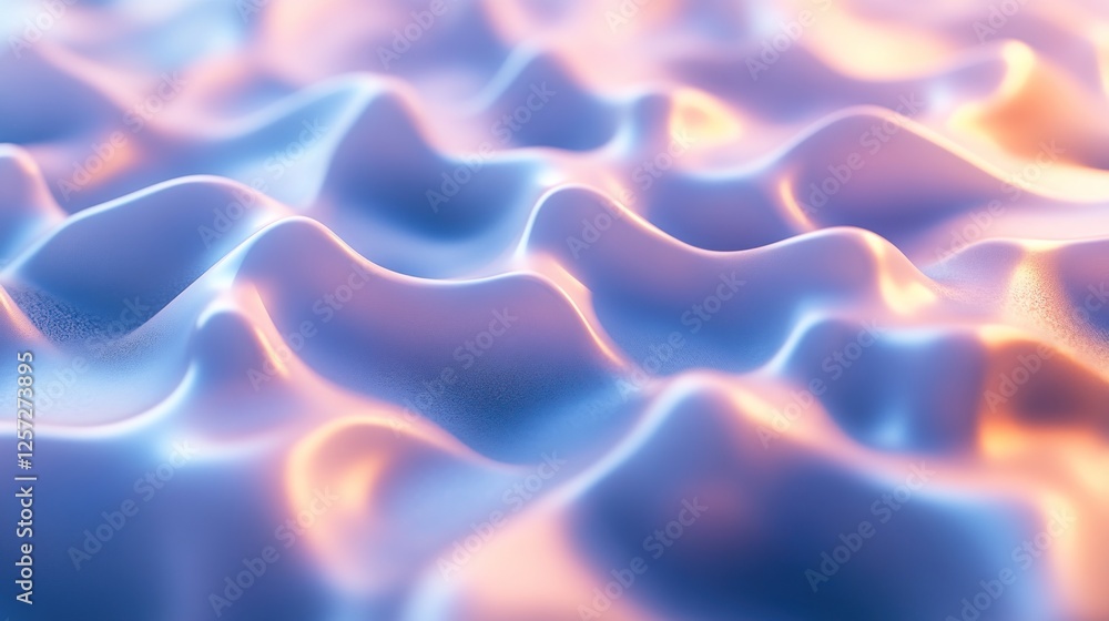 Poster soft undulating surface with warm and cool color gradients
