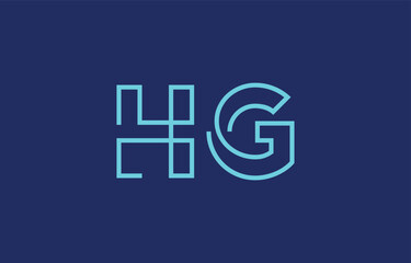 Illustration of creative typography featuring stylized letters H and G with a minimal blue color theme, suitable for branding and graphic design inspiration.