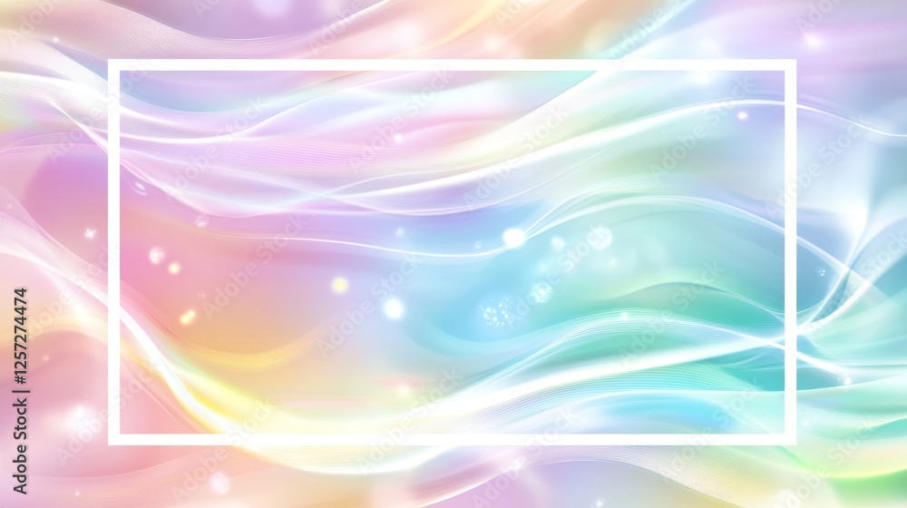 Poster Abstract colorful background with white frame and soft lighting