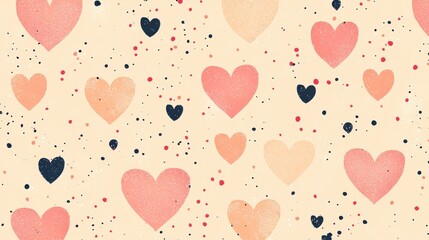 Romantic heart patterns digital art love theme soft color palette abstract design visual appeal