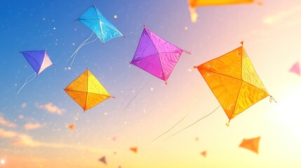 Makar Sankranti Celebration: Colorful Kites Soaring in the Sky