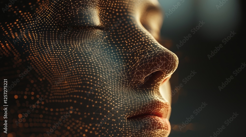 Poster data technology illustration. abstract futuristic background. wave with connecting dots and lines on