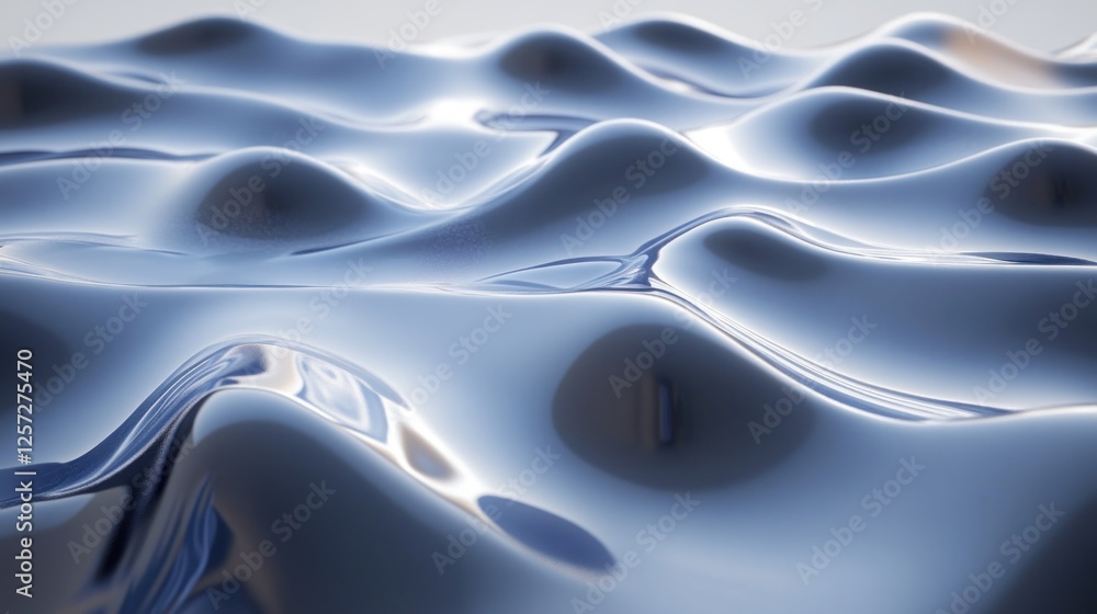 Poster abstract illustration depicting a smooth liquid surface with gentle waves