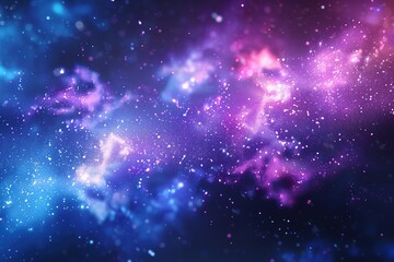 Abstract background with blue purple white particles explosion with empty space.