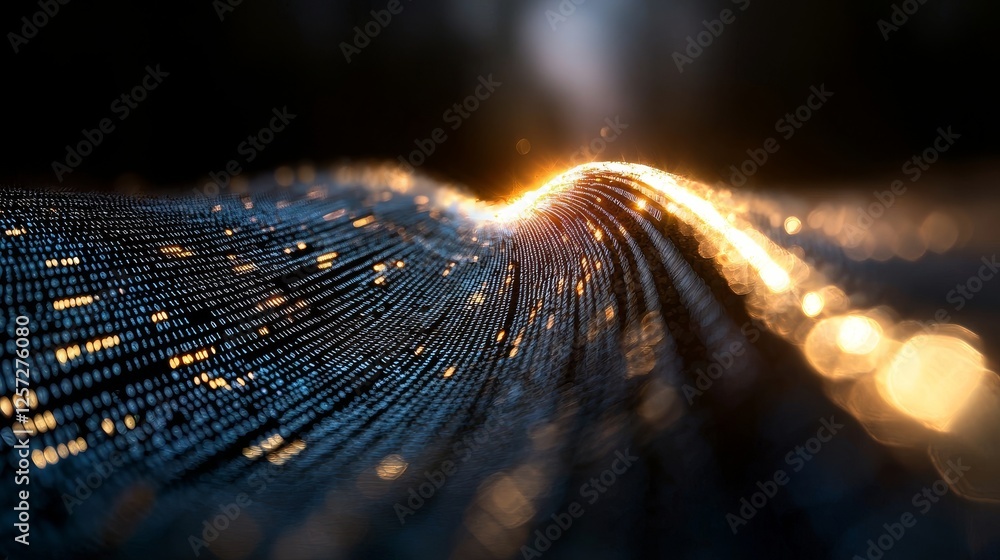 Aufkleber Imagining a digital cyberspace populated with particles and a network of digital data connections