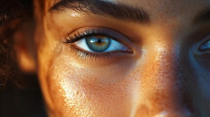Fototapeta premium A stunning close up captures the beauty in a human eye