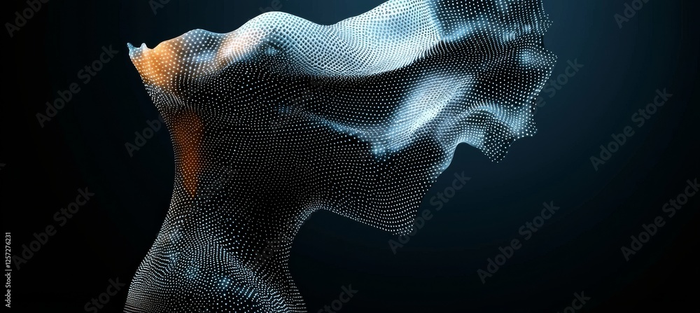 Poster a digital background that is abstract, featuring space filled with polygons and dots, along with a 3