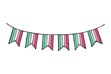 Obraz premium Colorful garland Abrosexual pride flag Happy pride day LGBTQ community Pride Month Vector hand drawn doodle for posters, stickers, logo, cards