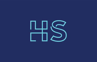 Illustration of creative typography featuring stylized letters H and S with a minimal blue color theme, suitable for branding and graphic design inspiration.