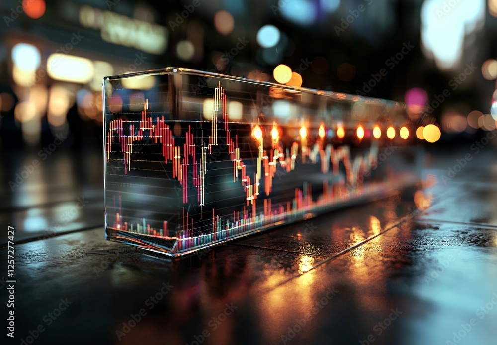 Aufkleber abstract background with a technical financial graph