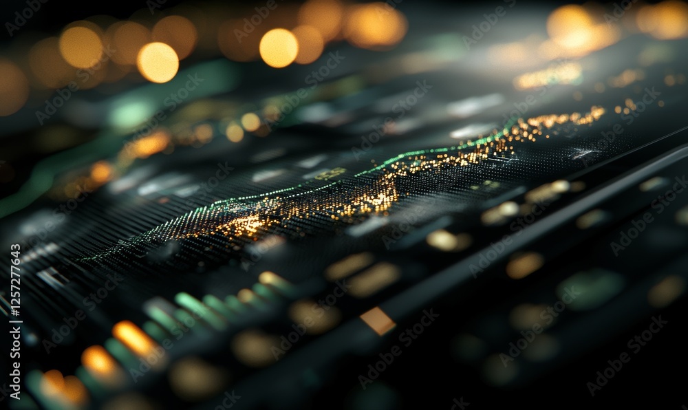 Poster data science analytics concept with dark teal tones