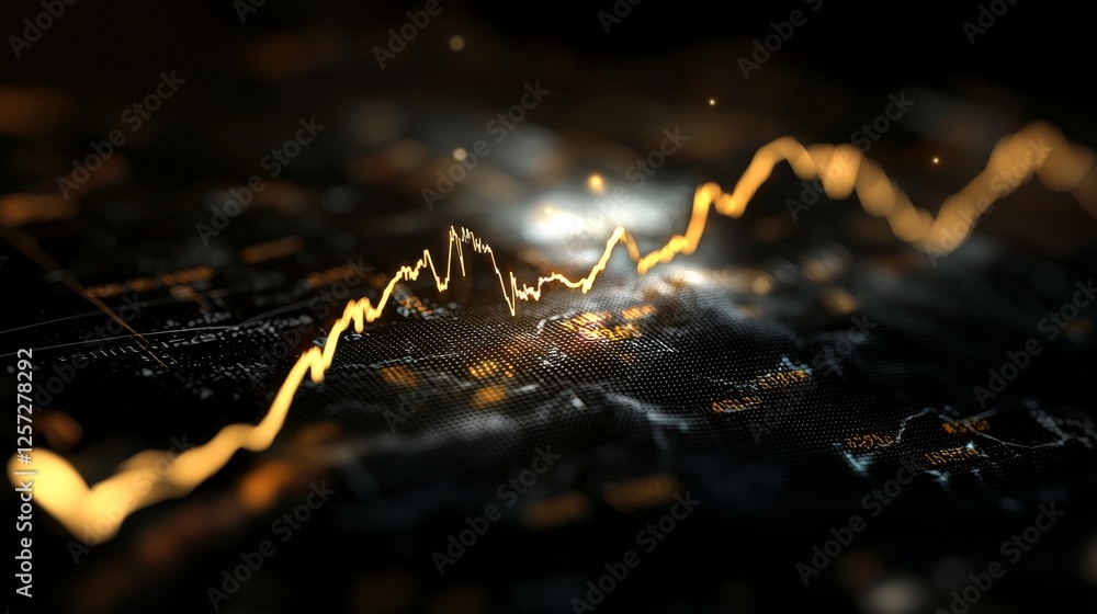 Poster a lively showcase of financial data analytics, complete with diverse graphs and numerical data on a 