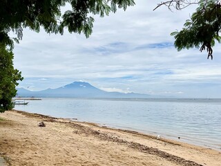 Volcano Batur in Bali Indonesia, Sanur beach 