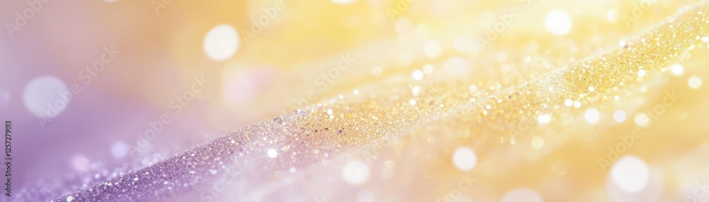 Poster abstract glittering wave flows against a pastel colored gradient background