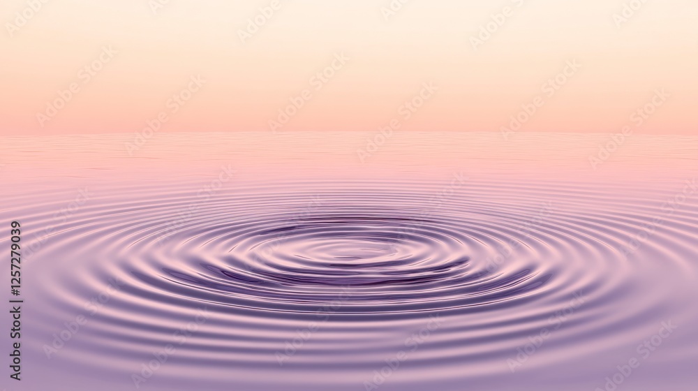 Aufkleber water surface ripples create concentric circles under soft light