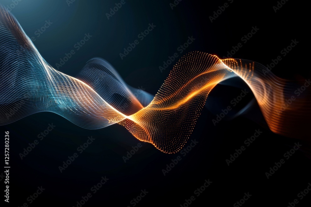 Poster digital signal frequency audio waveform spectrum visualization abstract background design