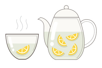 Hot Lemon Tea with Fresh Lemon