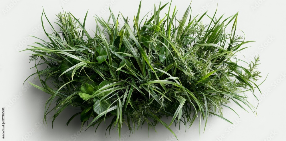Poster a set of mondo grass with an alpha mask, 3d rendering, intended for digital composition and architec