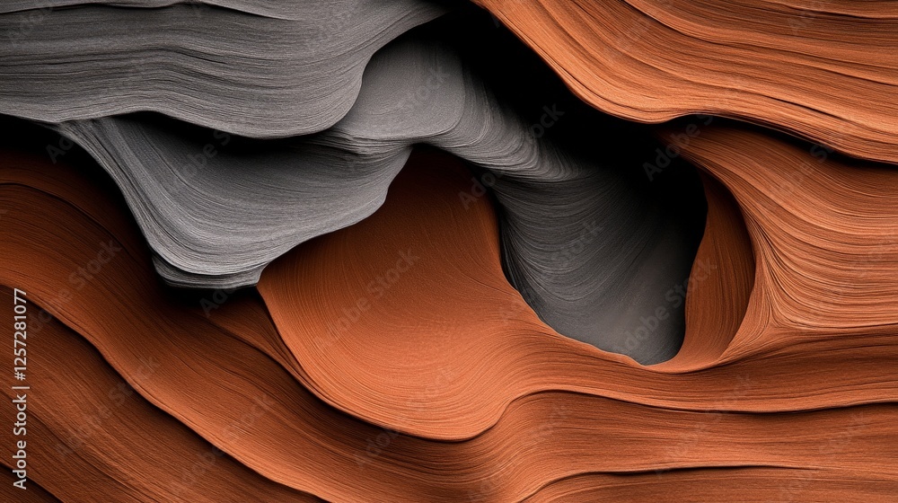Poster abstract patterns of smooth curves in natural rock formations