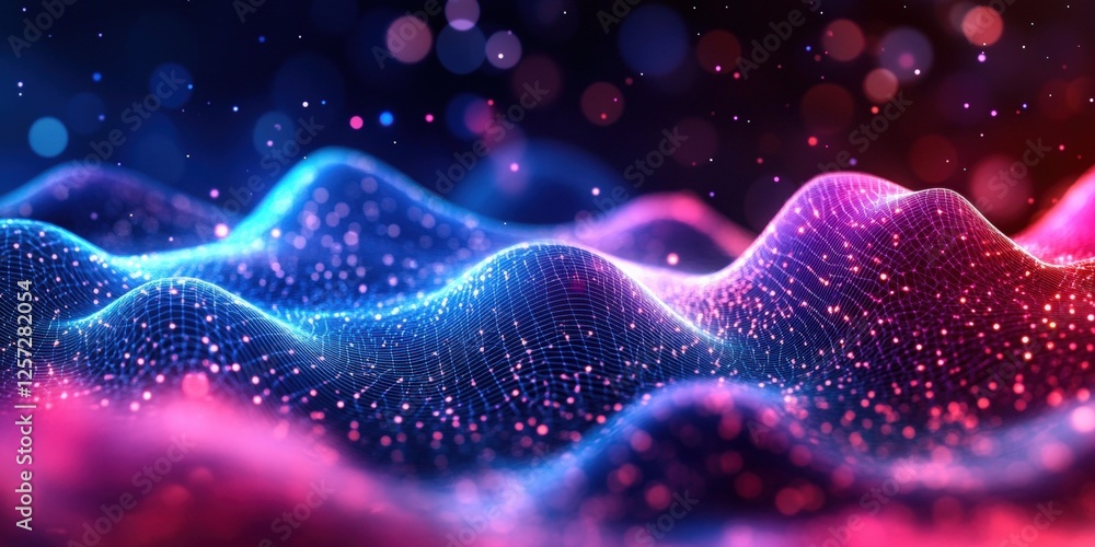 Poster digital background perfect for tech processes, neural networks, artificial intelligence, data transf
