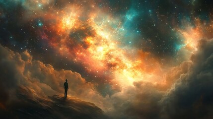 Indian astronaut venturing into universe where cosmic evolution led creation of sentient energy being Their exploration reveals complexity of life beyond physical form potential new understanding of