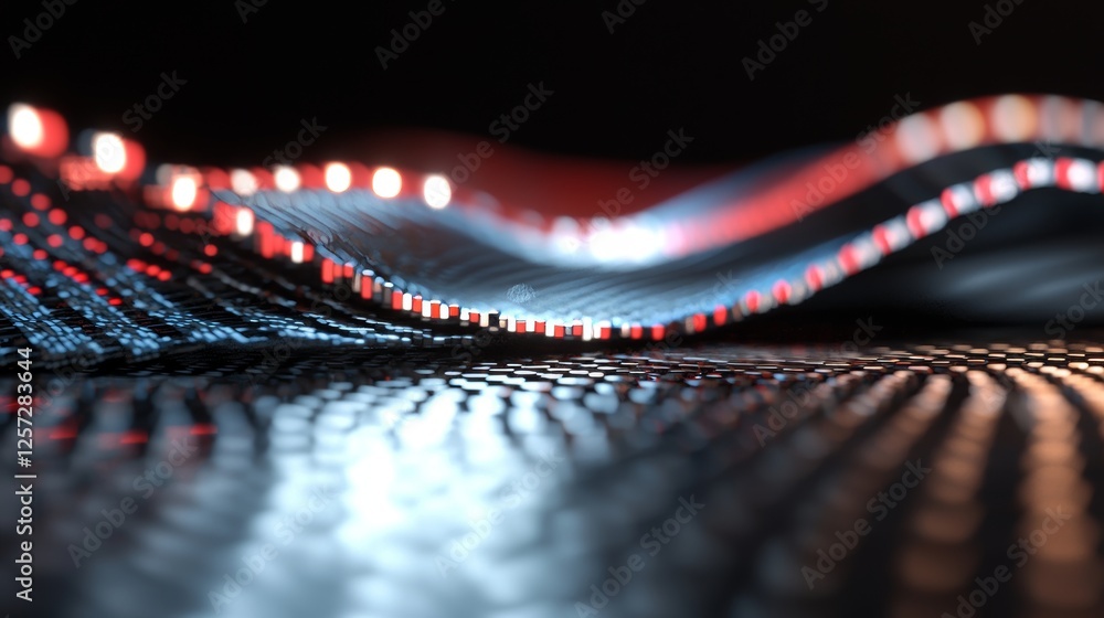 Aufkleber a digital financial chart featuring vibrant lines and data visualization set against a dark backdrop