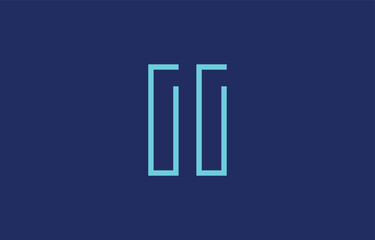 Illustration of creative typography featuring stylized letters I and I with a minimal blue color theme, suitable for branding and graphic design inspiration.