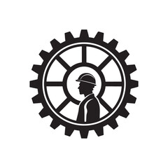 gear silhouette vector logo illustration