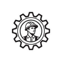 gear silhouette vector logo illustration