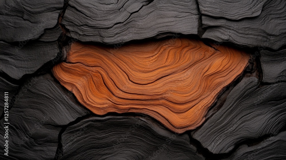 Poster textured lava rock formation with intricate patterns and colors