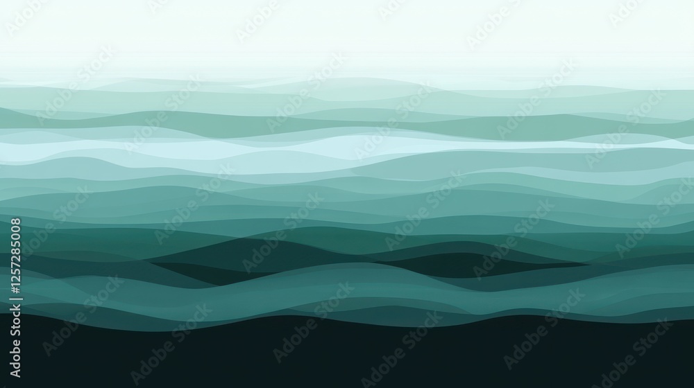 Aufkleber Abstract teal waves create a calming ocean inspired background