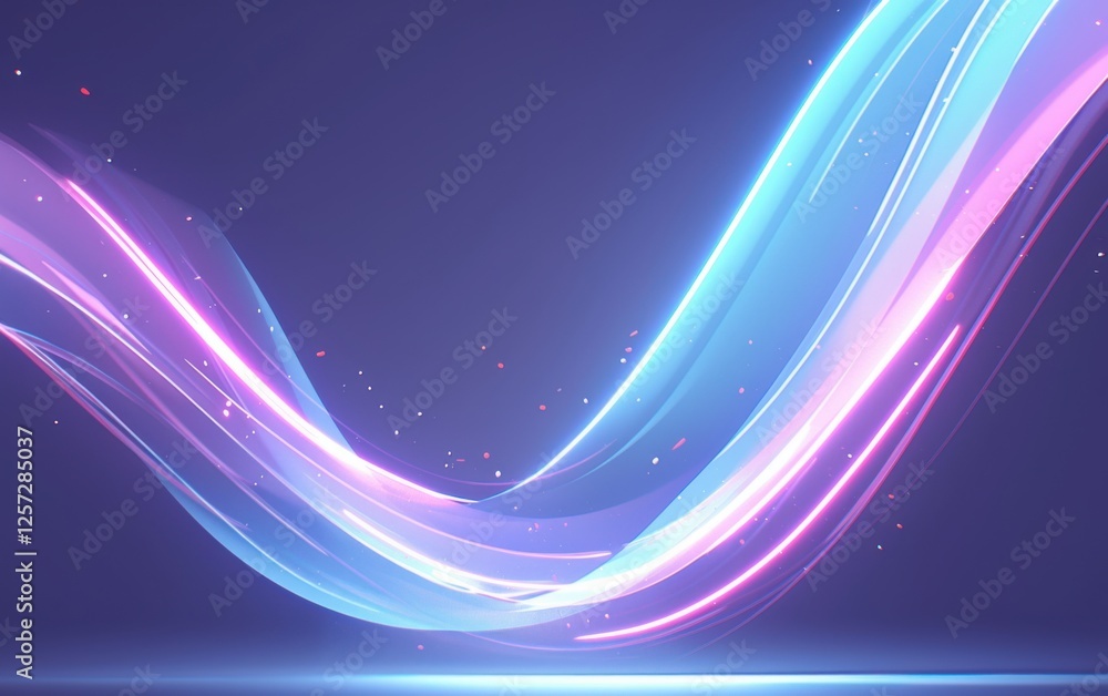 Wall mural abstract neon light waves background with neon light waves and bold color contrasts. emphasizing dyn