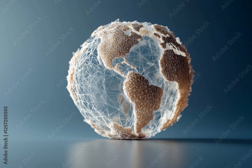 Poster big data analytics and business concept with a world map point and line composition illustrating glo