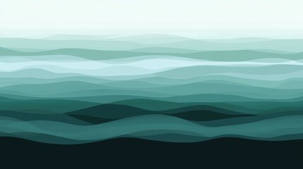 Abstract teal waves create a calming ocean inspired background