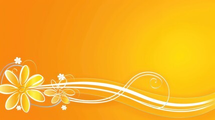 Vibrant Orange Floral Background: Summer Sunshine Design