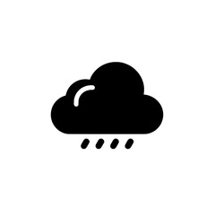 Rainy Day Icon: A simple yet effective black icon depicting a rain cloud, perfect for weather apps, websites, or presentations.  