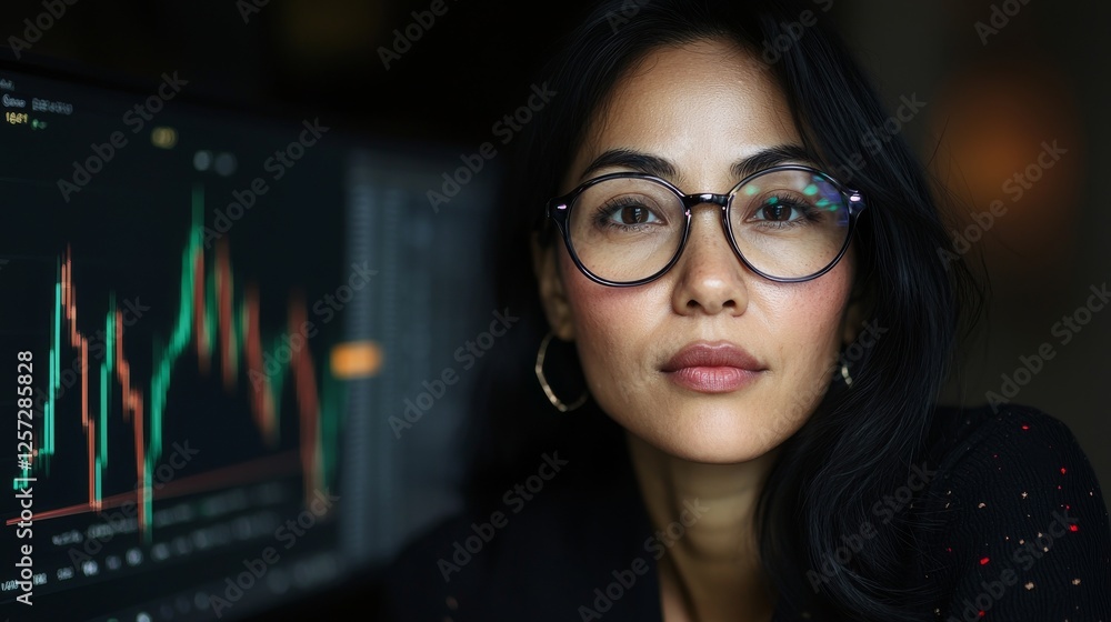 Poster a researcher utilizes statistical analysis tools to evaluate predictive models, observing real-time 
