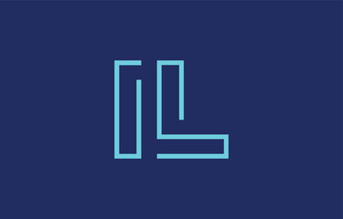 Illustration of creative typography featuring stylized letters I and L with a minimal blue color theme, suitable for branding and graphic design inspiration.