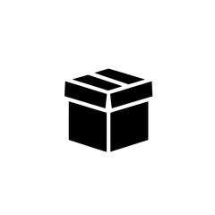 Closed Cardboard Box Icon: A simple, yet versatile, illustration of a closed cardboard box, ideal for representing delivery, shipping, storage, or packaging concepts.  