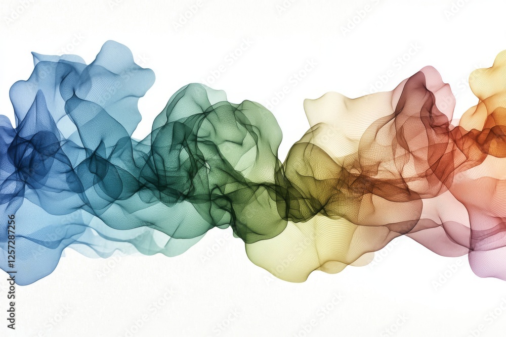 Poster dynamic and energetic composition featuring an abstract colorful soundwave visualization with vibran