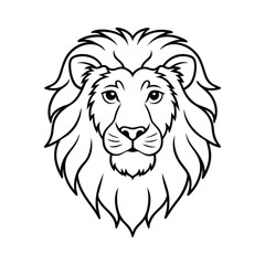 A lion head line art vector illustration