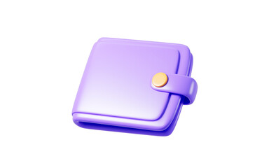 Cartoon wallet isolated in the white background, 3d rendering.
