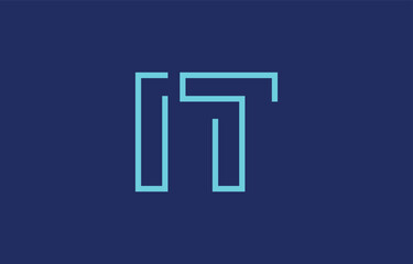 Illustration of creative typography featuring stylized letters I and T with a minimal blue color theme, suitable for branding and graphic design inspiration.