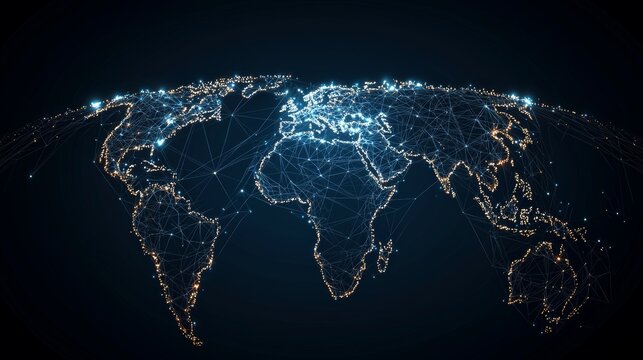 Abstract blue digital background featuring a big data visualization with a scientific theme