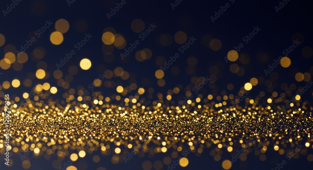 Poster abstract gold bokeh background with sparkling glitter particles
