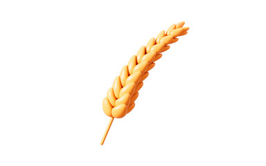 Golden wheat isolated in the white background, 3d rendering.
