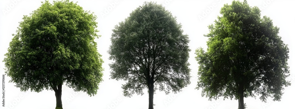 Aufkleber a realistic 3d rendering of celtis sinensis trees for illustration, incorporating digital compositio