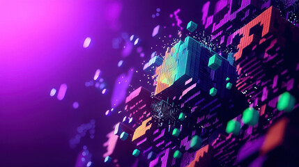 Abstract Colorful Geometric Digital Design