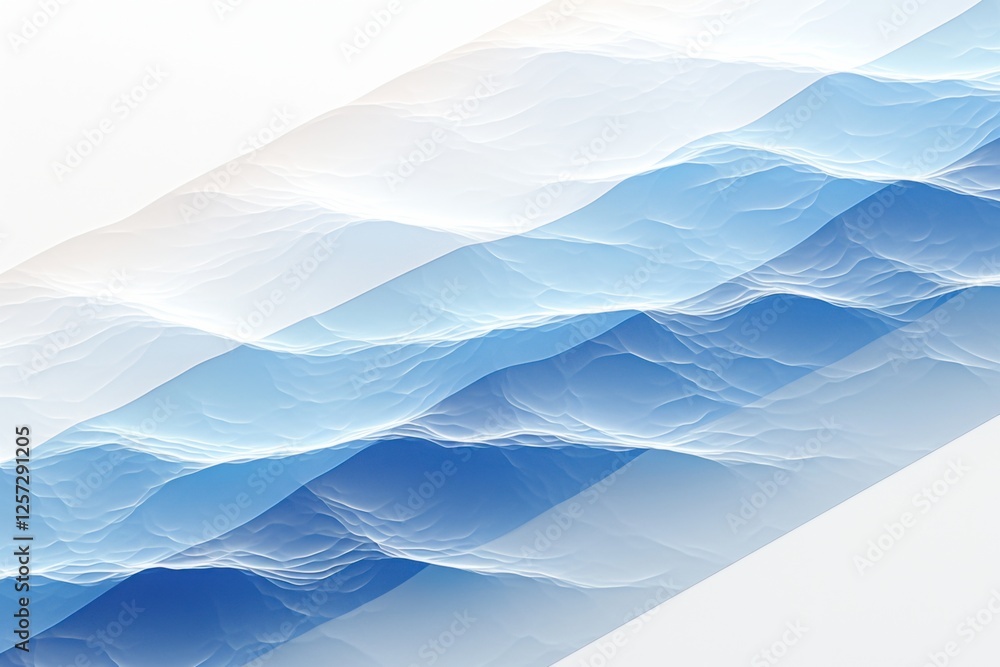 Wall mural abstract ocean wave background with fluid waves and gradient blues. emphasizing calmness and serenit